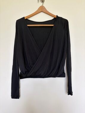 Nike reversible Black Long-Sleeve Wrap Top